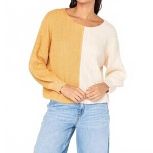 NEW ROXY sandbar hop sweater in honey yellow
